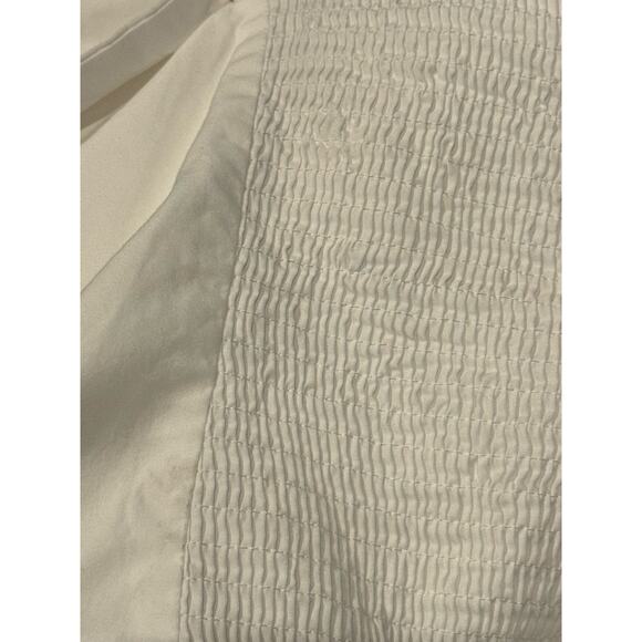 Zara Ruffle One Shoulder Poplin Asymmetric Top Smocked Back in white size small - Picture 9 of 12